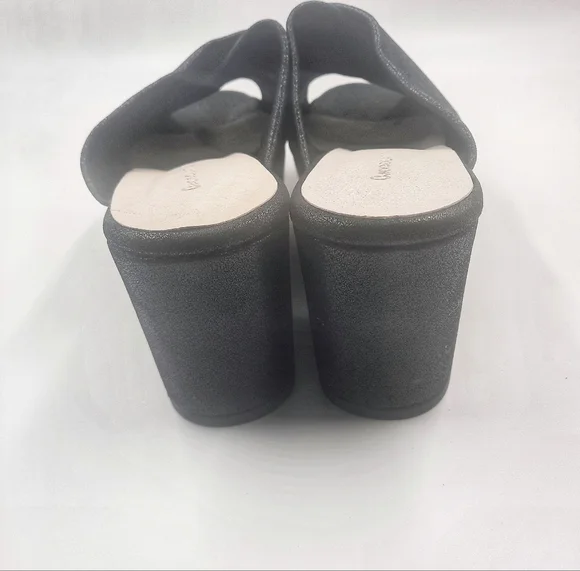CHOCOLAT BLU CrissCross Platform Sandal Slide Black Shimmer NWOT Unworn 10 - Picture 10 of 14